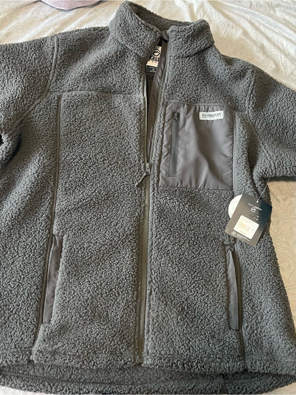 Magellan Outdoors ' Gray Sherpa Fleece Jacket